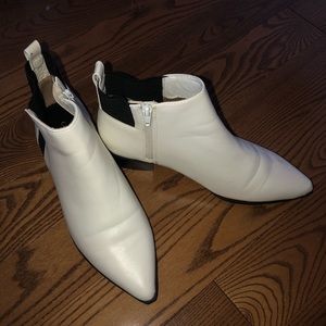 White Pleather Booties